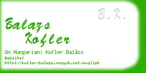 balazs kofler business card
